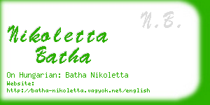 nikoletta batha business card